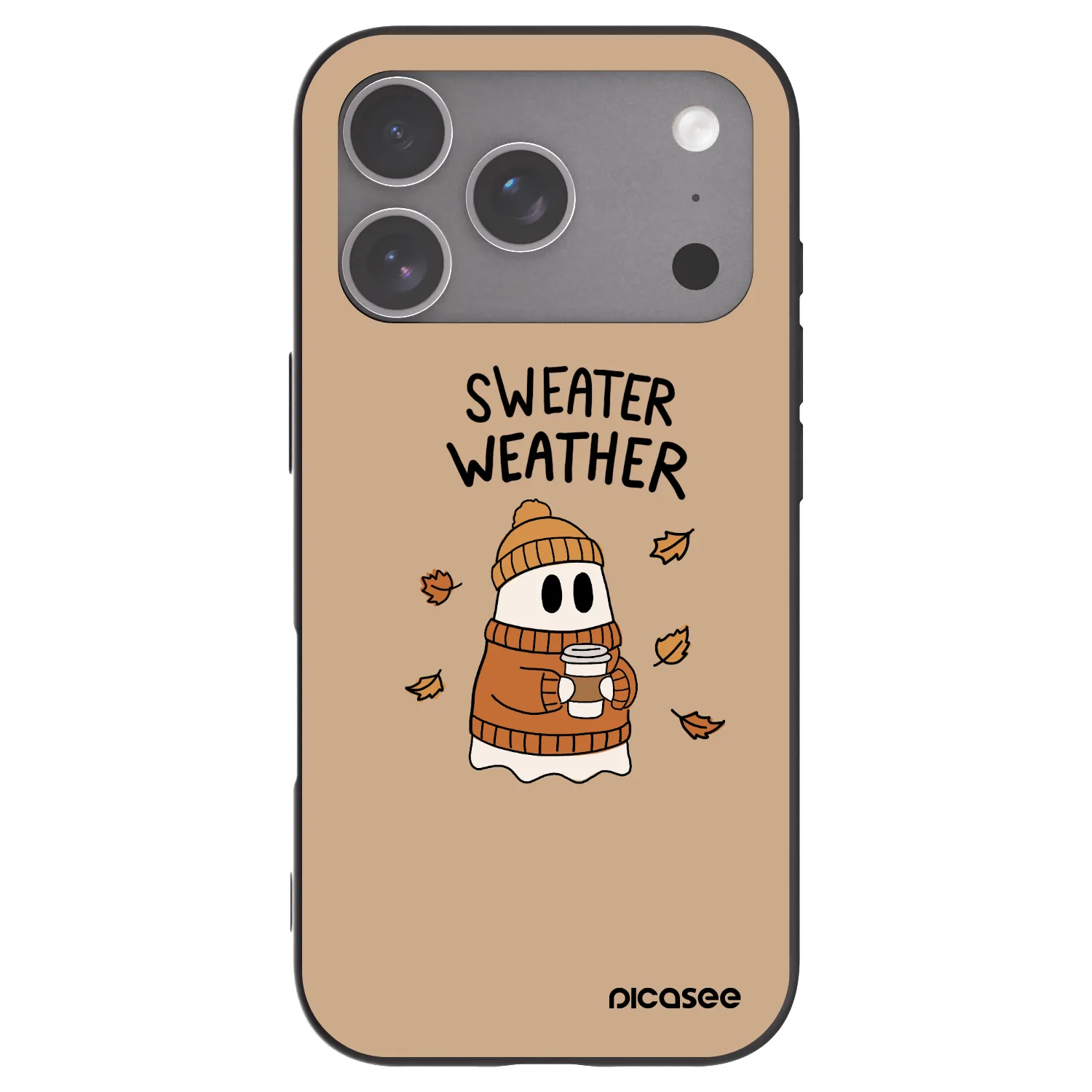 Picasee husă neagră din silicon pentru Apple iPhone 18 Pro - Sweater ghost