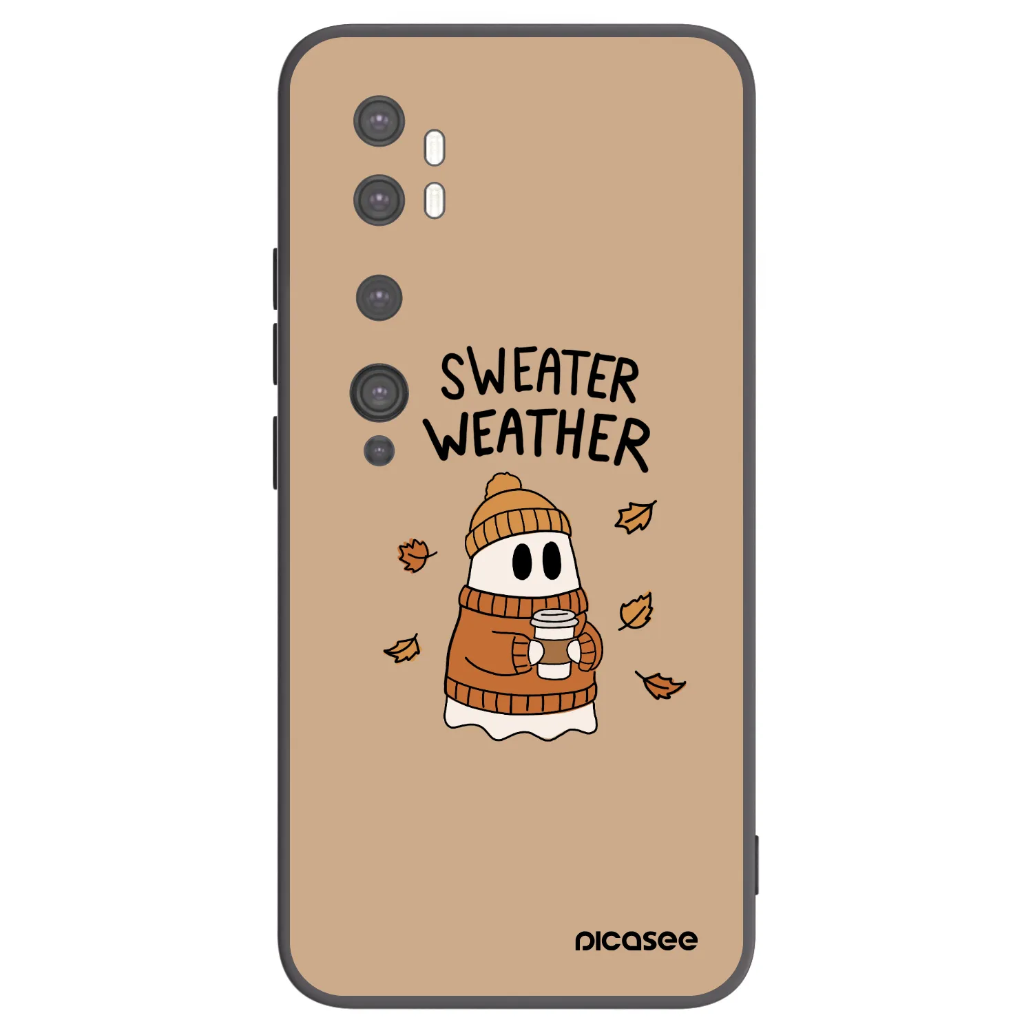 Picasee husă neagră din silicon pentru Xiaomi Mi Note 10 (Pro) - Sweater ghost