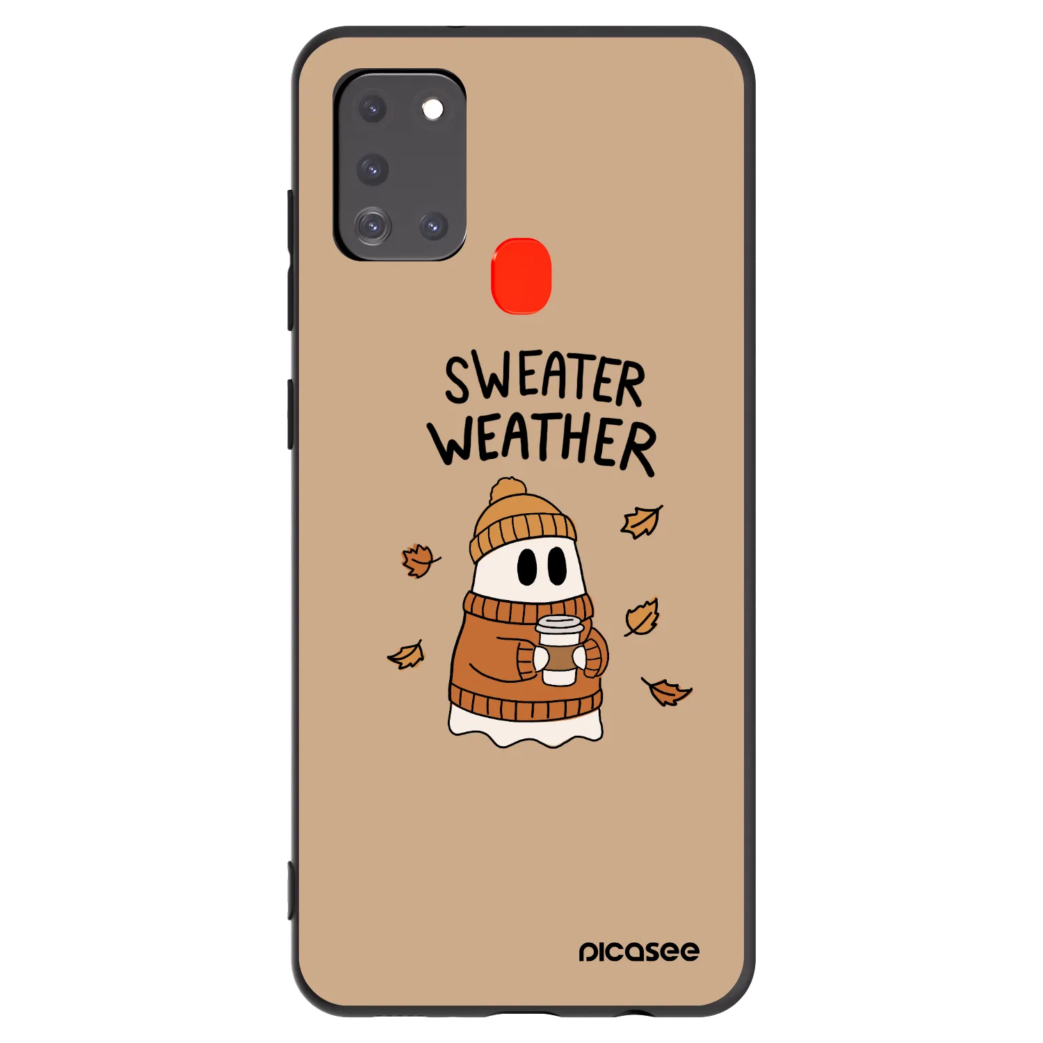 Picasee husă neagră din silicon pentru Samsung Galaxy A21s - Sweater ghost