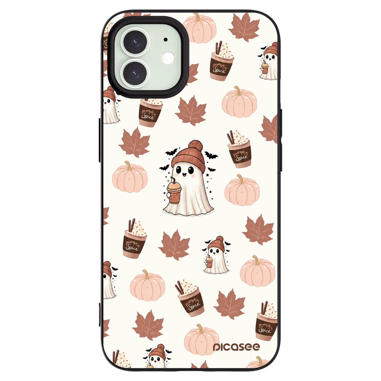 Picasee husă neagră din silicon pentru Apple iPhone 12 Pro - Pumpkin spice