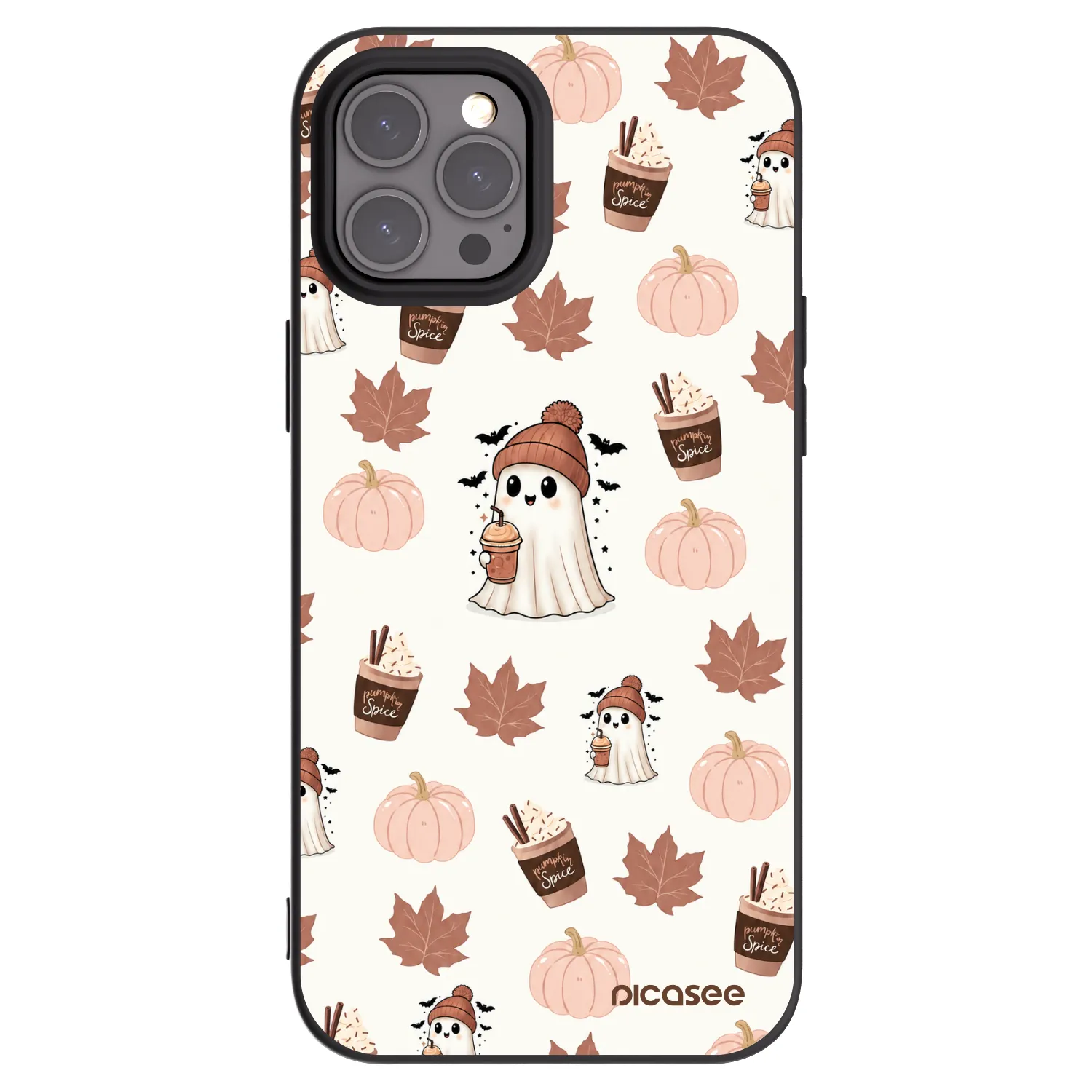 Picasee husă neagră din silicon pentru Apple iPhone 12 Pro Max - Pumpkin spice