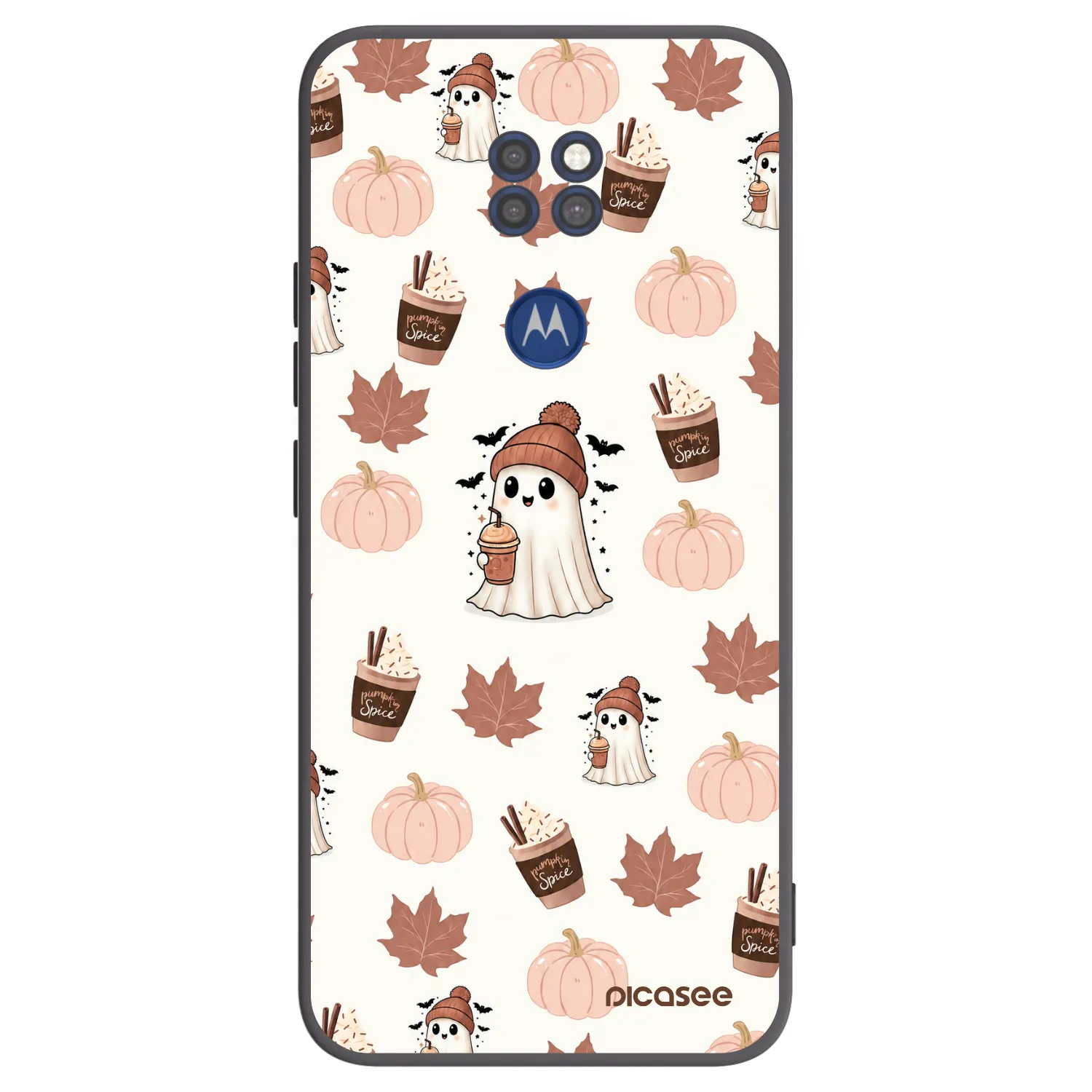 Picasee husă neagră din silicon pentru Motorola Moto G9 Play - Pumpkin spice