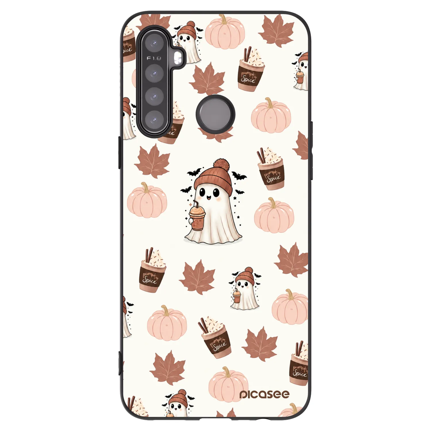 Picasee husă neagră din silicon pentru Realme 5 - Pumpkin spice