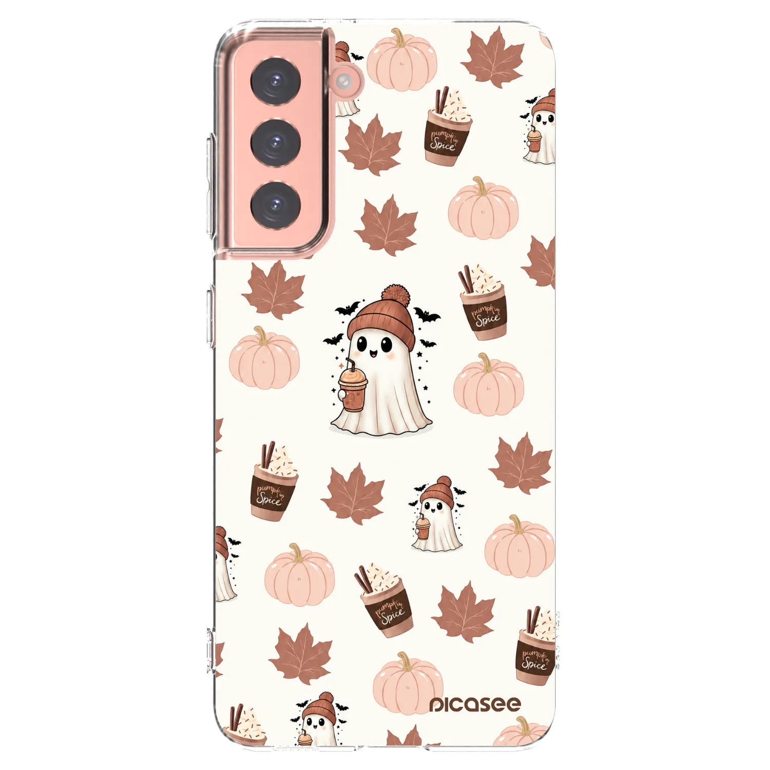 Picasee husă transparentă din silicon pentru Samsung Galaxy S21 5G G991B - Pumpkin spice