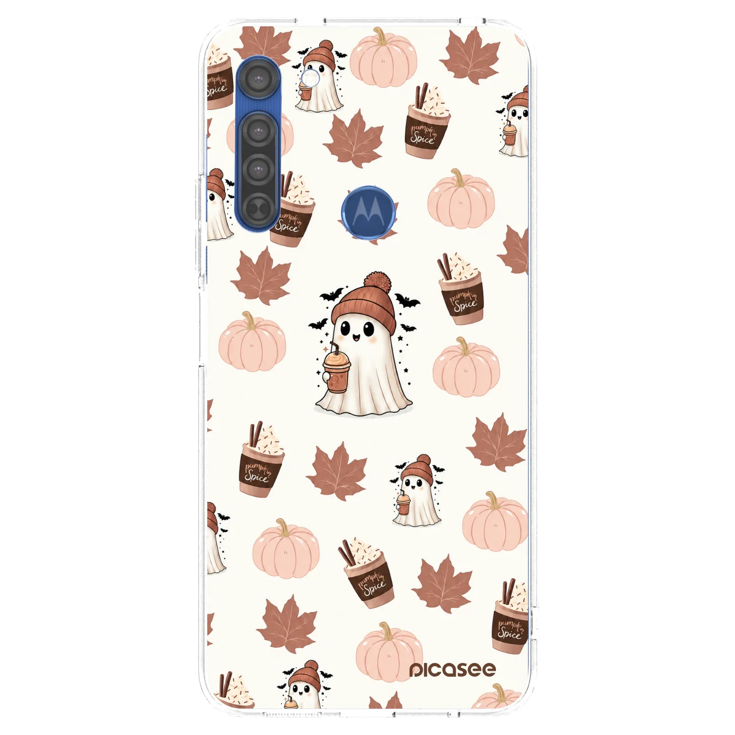 Picasee husă transparentă din silicon pentru Motorola Moto G8 - Pumpkin spice