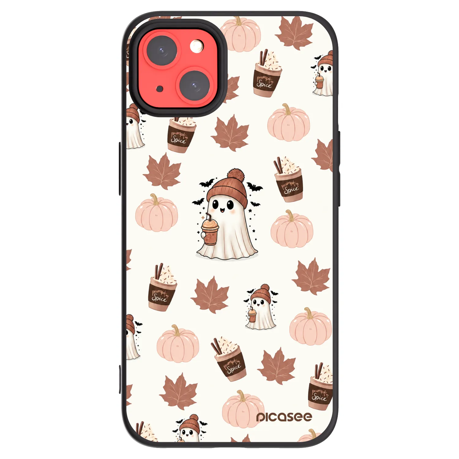 Picasee husă neagră din silicon pentru Apple iPhone 13 - Pumpkin spice