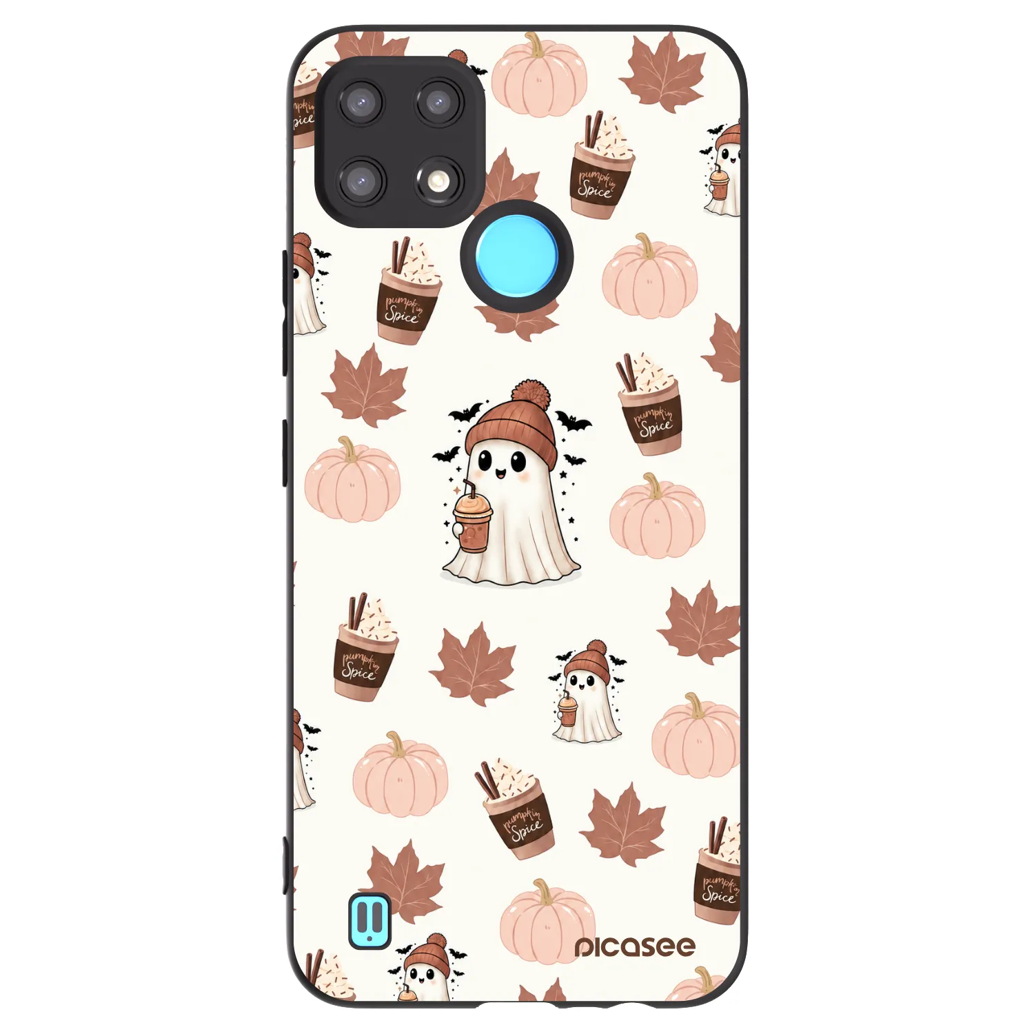 Picasee husă neagră din silicon pentru Realme C21 - Pumpkin spice