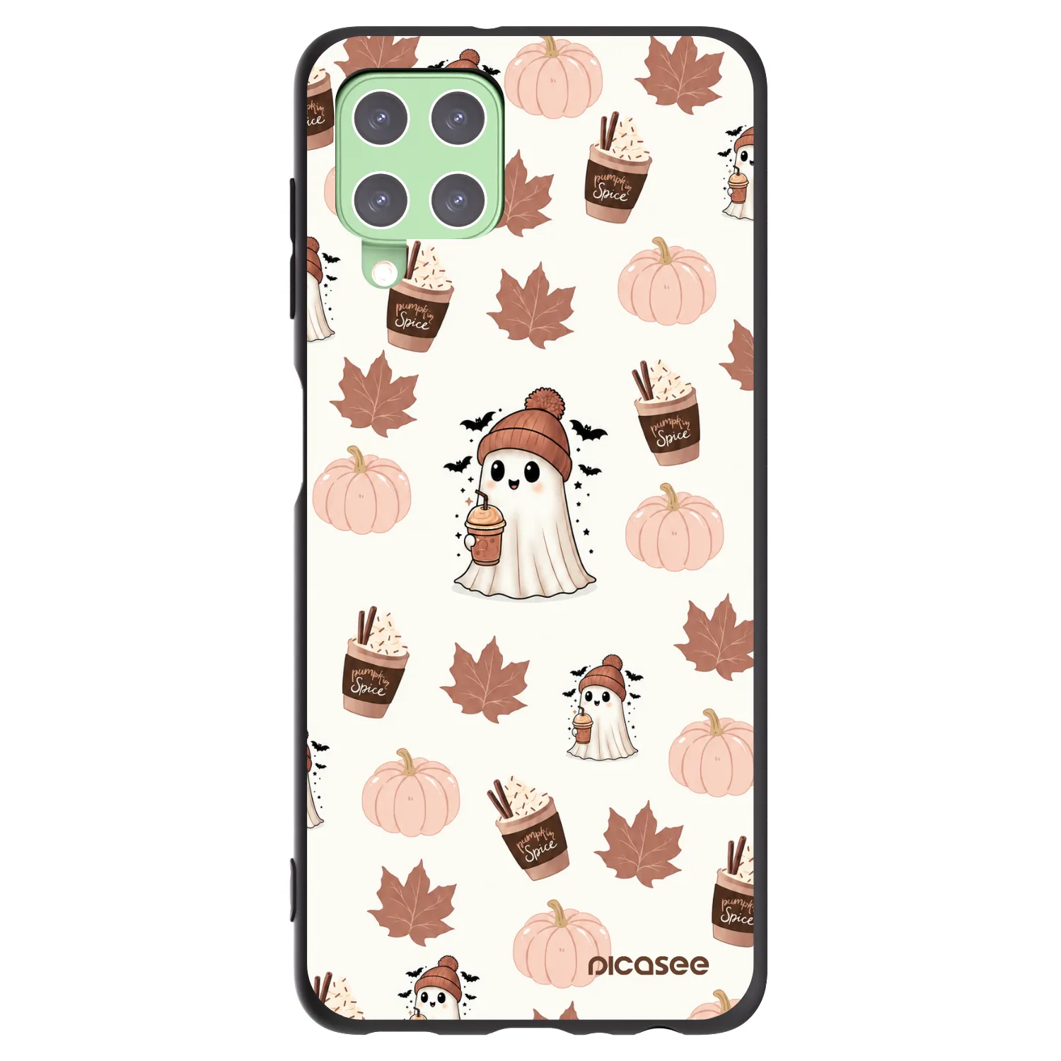 Picasee husă neagră din silicon pentru Samsung Galaxy A22 A225F 4G - Pumpkin spice