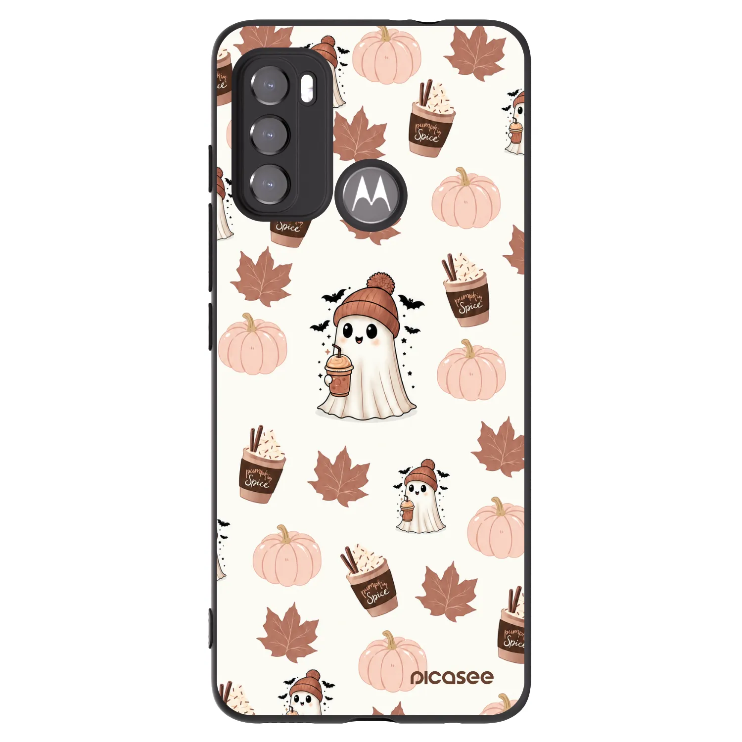 Picasee husă neagră din silicon pentru Motorola Moto G60 - Pumpkin spice