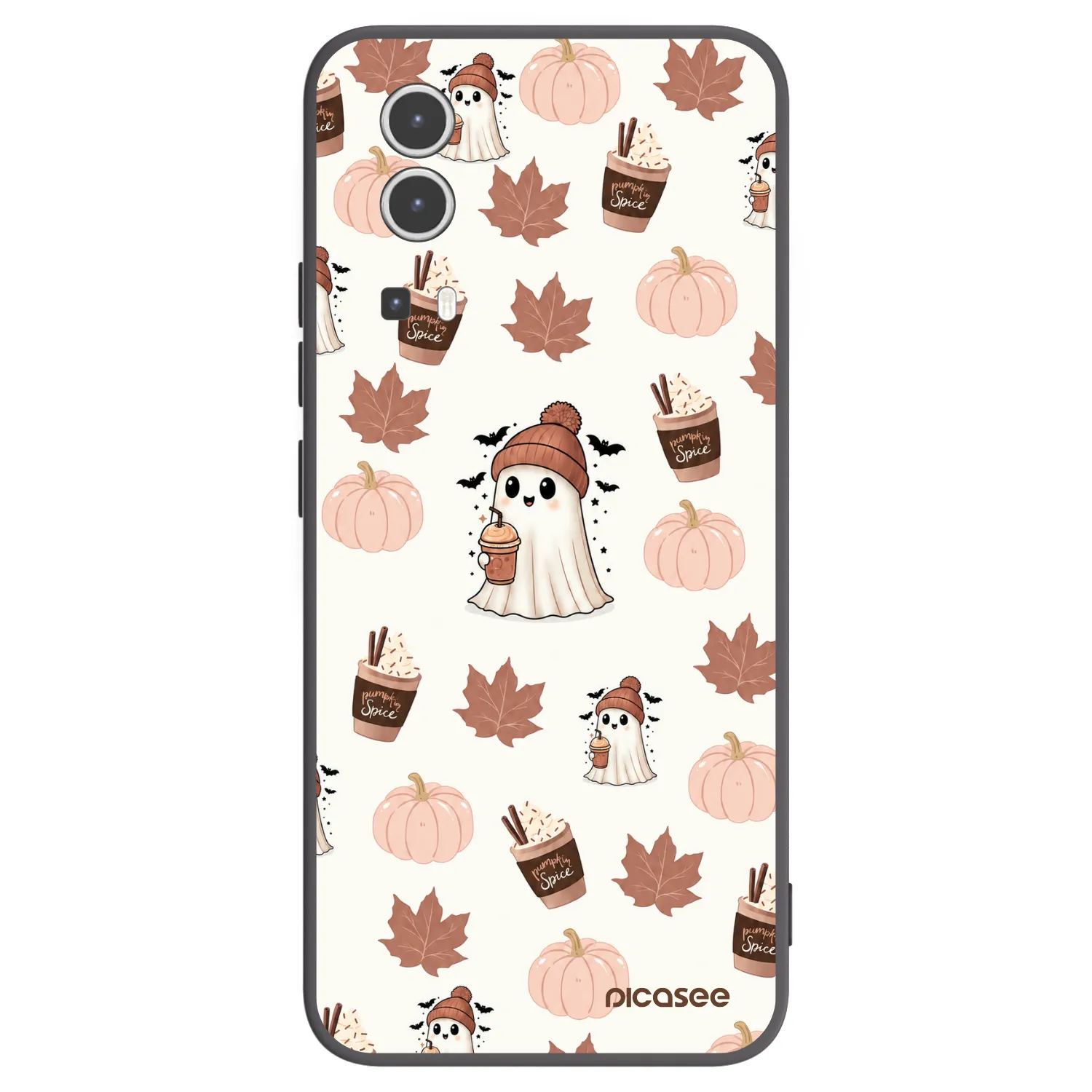 Picasee husă neagră din silicon pentru Vivo Y72 5G - Pumpkin spice