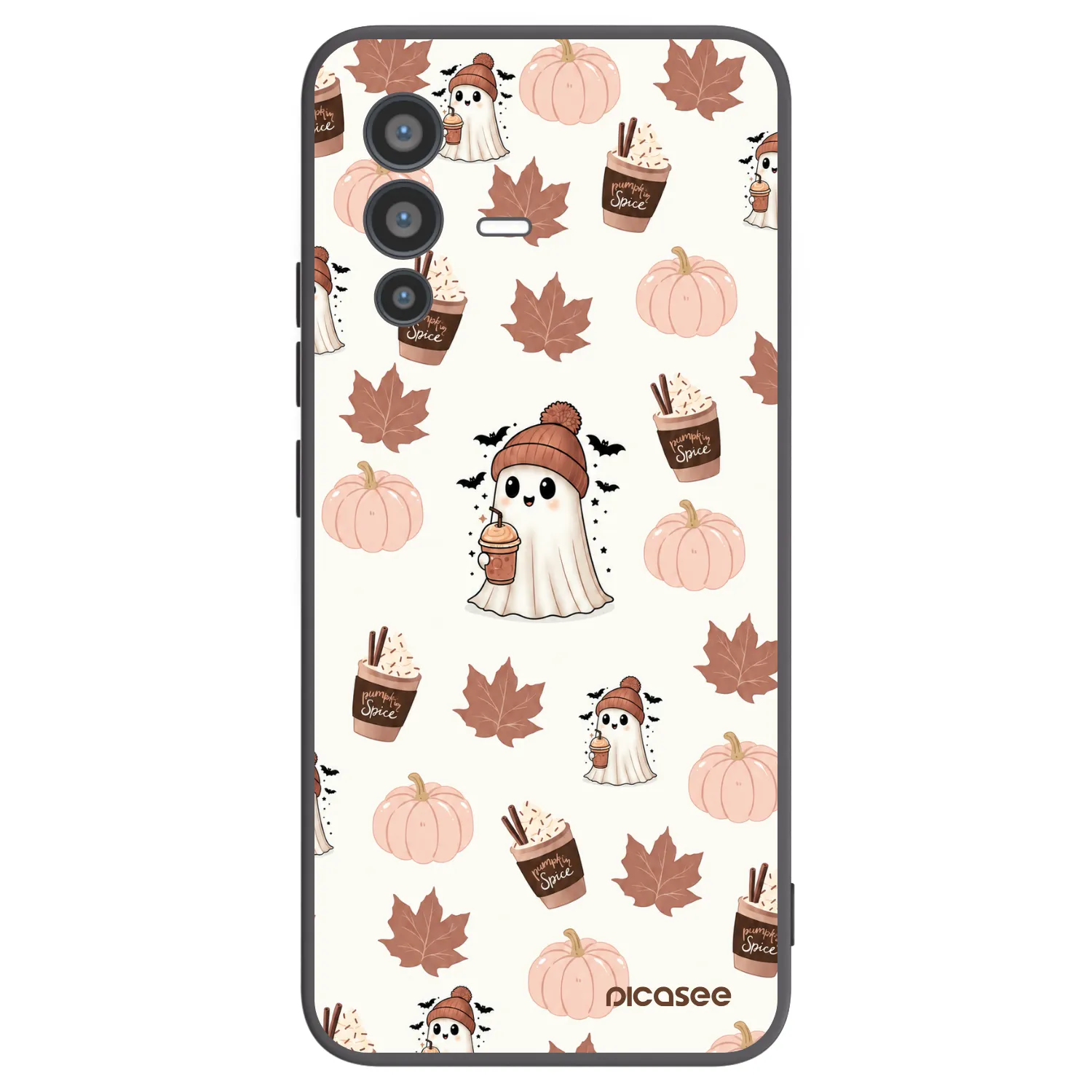Picasee husă neagră din silicon pentru Vivo V23 5G - Pumpkin spice