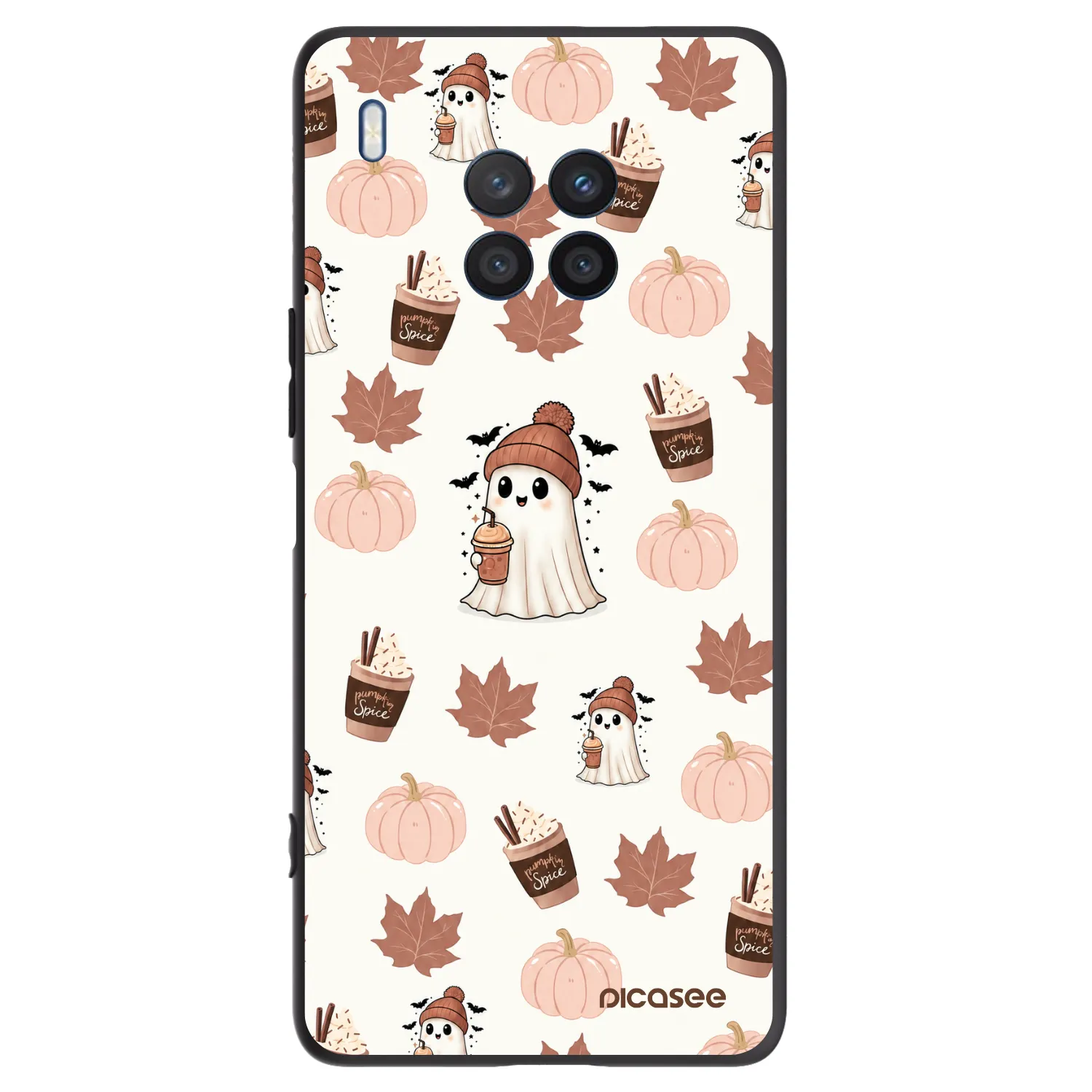 Picasee husă neagră din silicon pentru Honor 50 Lite - Pumpkin spice
