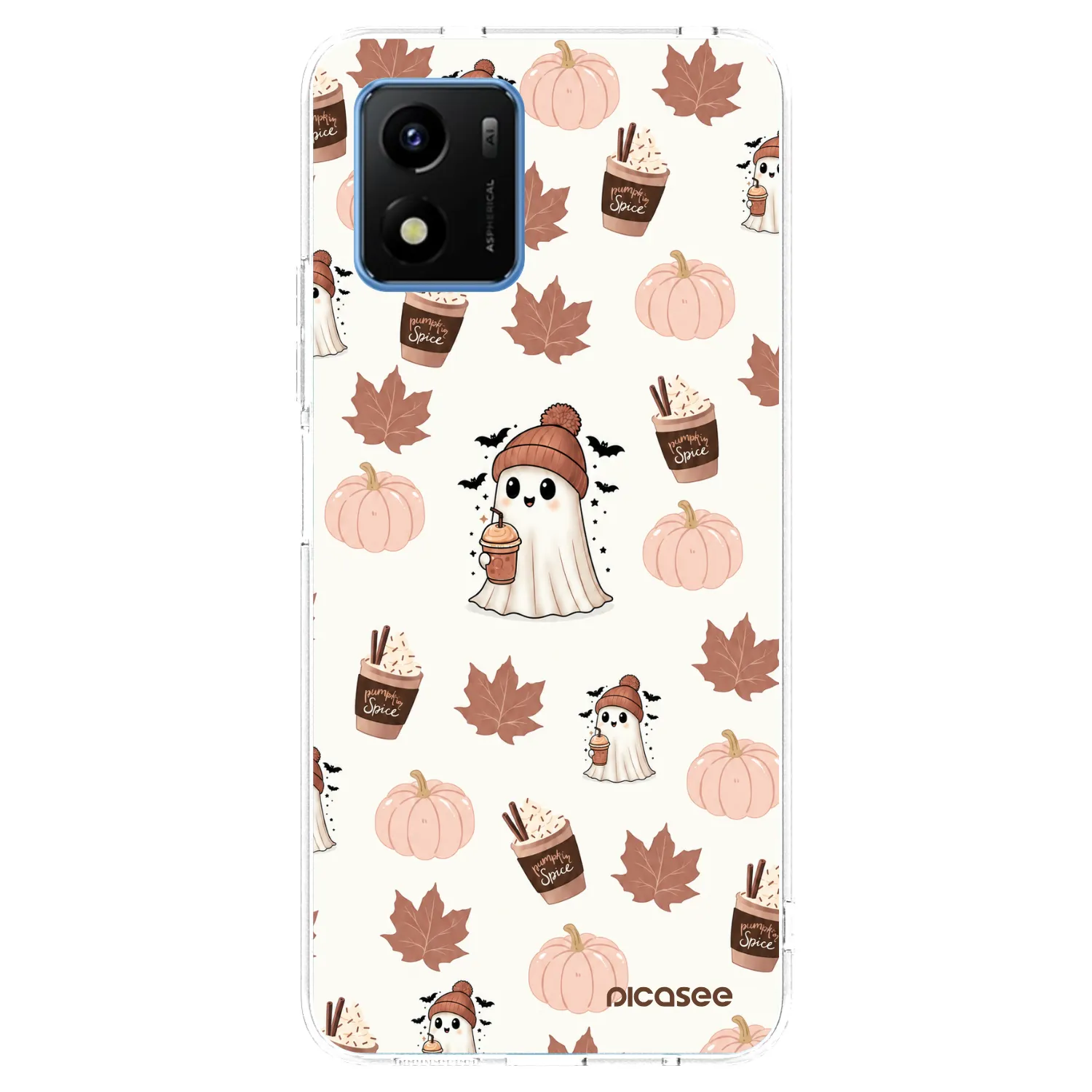Picasee husă transparentă din silicon pentru Vivo Y01 - Pumpkin spice