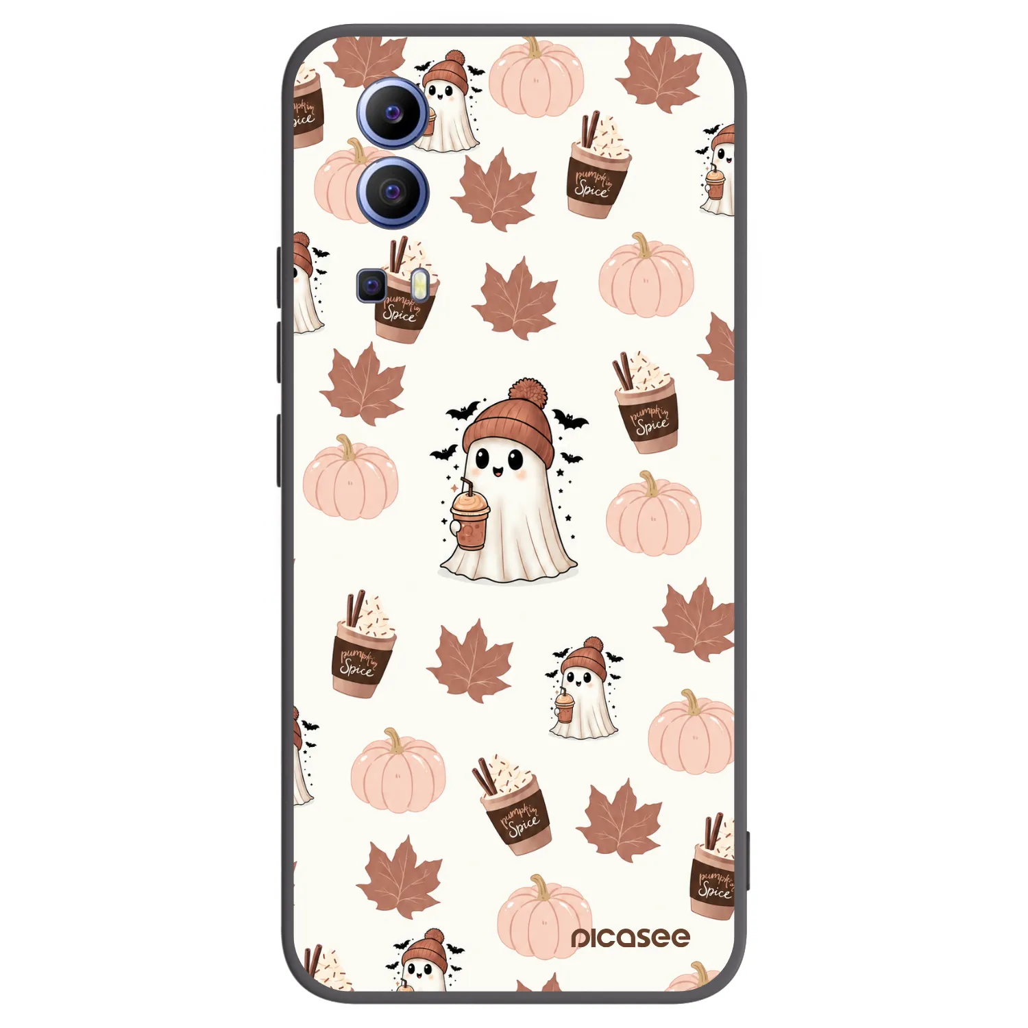 Picasee husă neagră din silicon pentru Vivo Y52 5G - Pumpkin spice