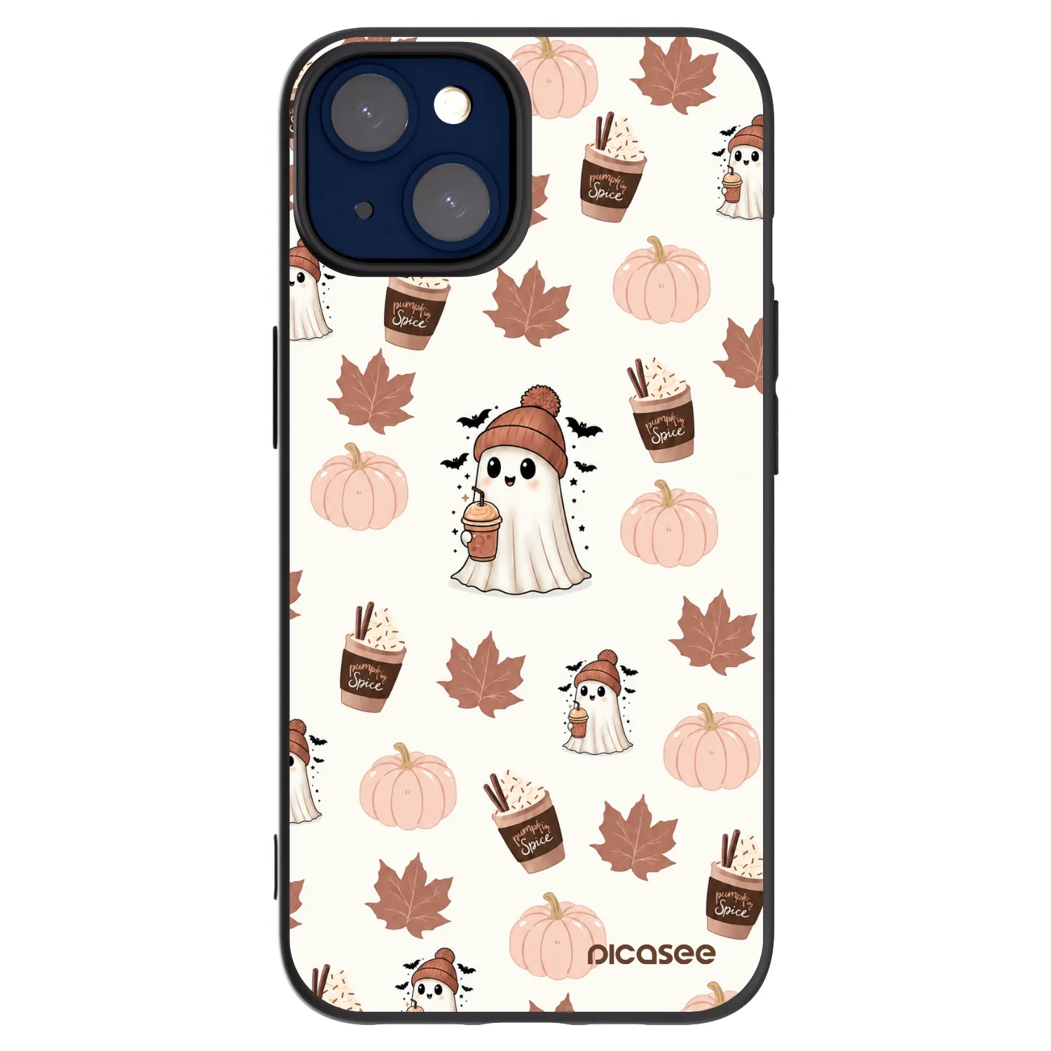 Picasee husă neagră din silicon pentru Apple iPhone 14 - Pumpkin spice