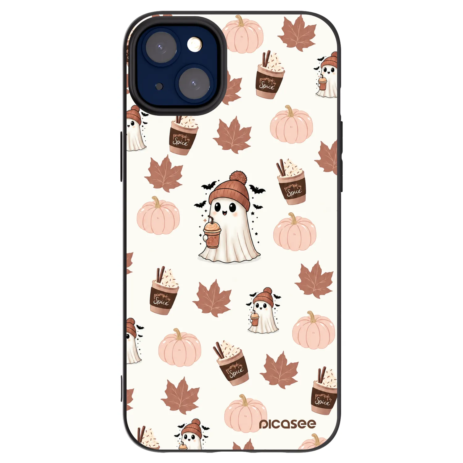 Picasee husă neagră din silicon pentru Apple iPhone 14 Plus - Pumpkin spice