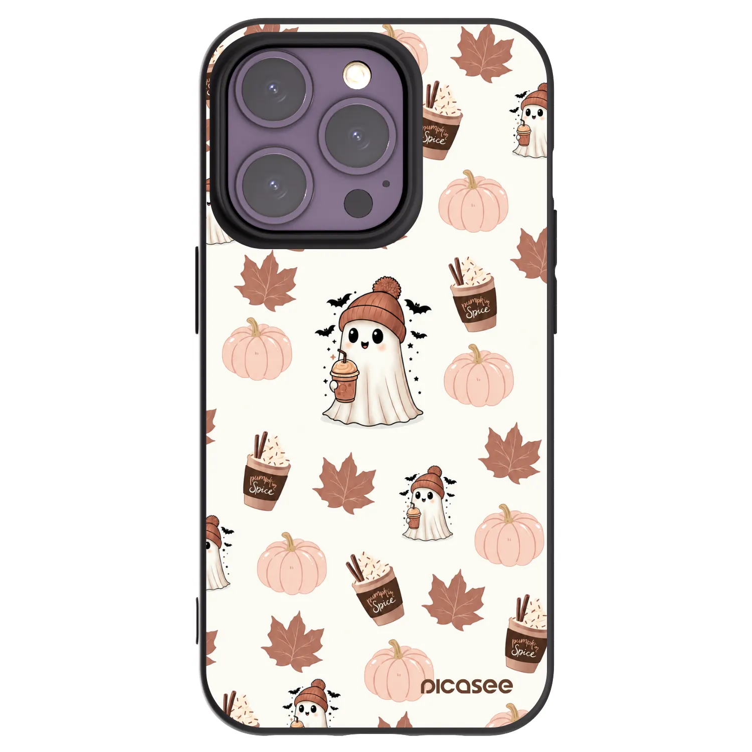 Picasee husă neagră din silicon pentru Apple iPhone 14 Pro - Pumpkin spice