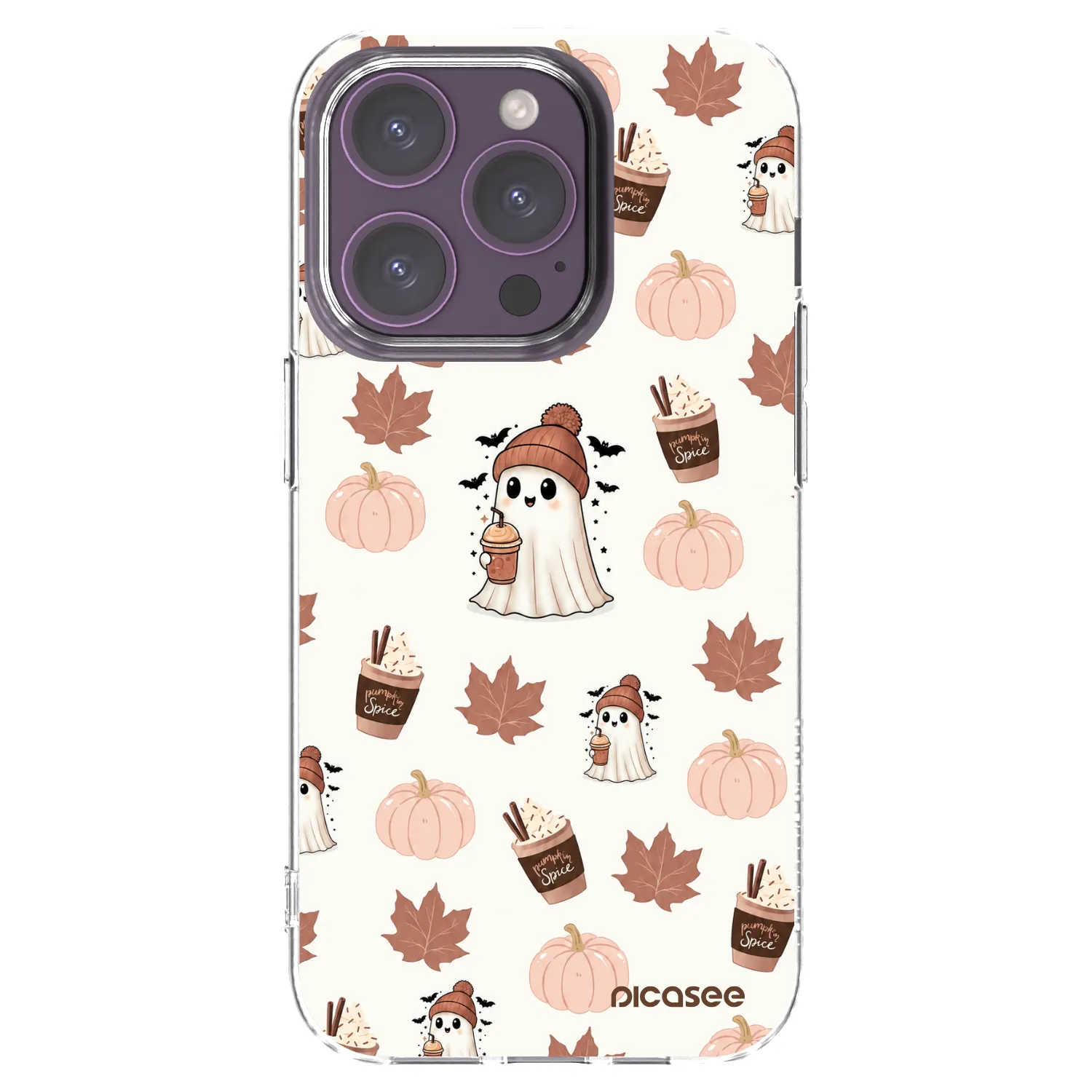 Picasee husă transparentă din silicon pentru Apple iPhone 14 Pro - Pumpkin spice