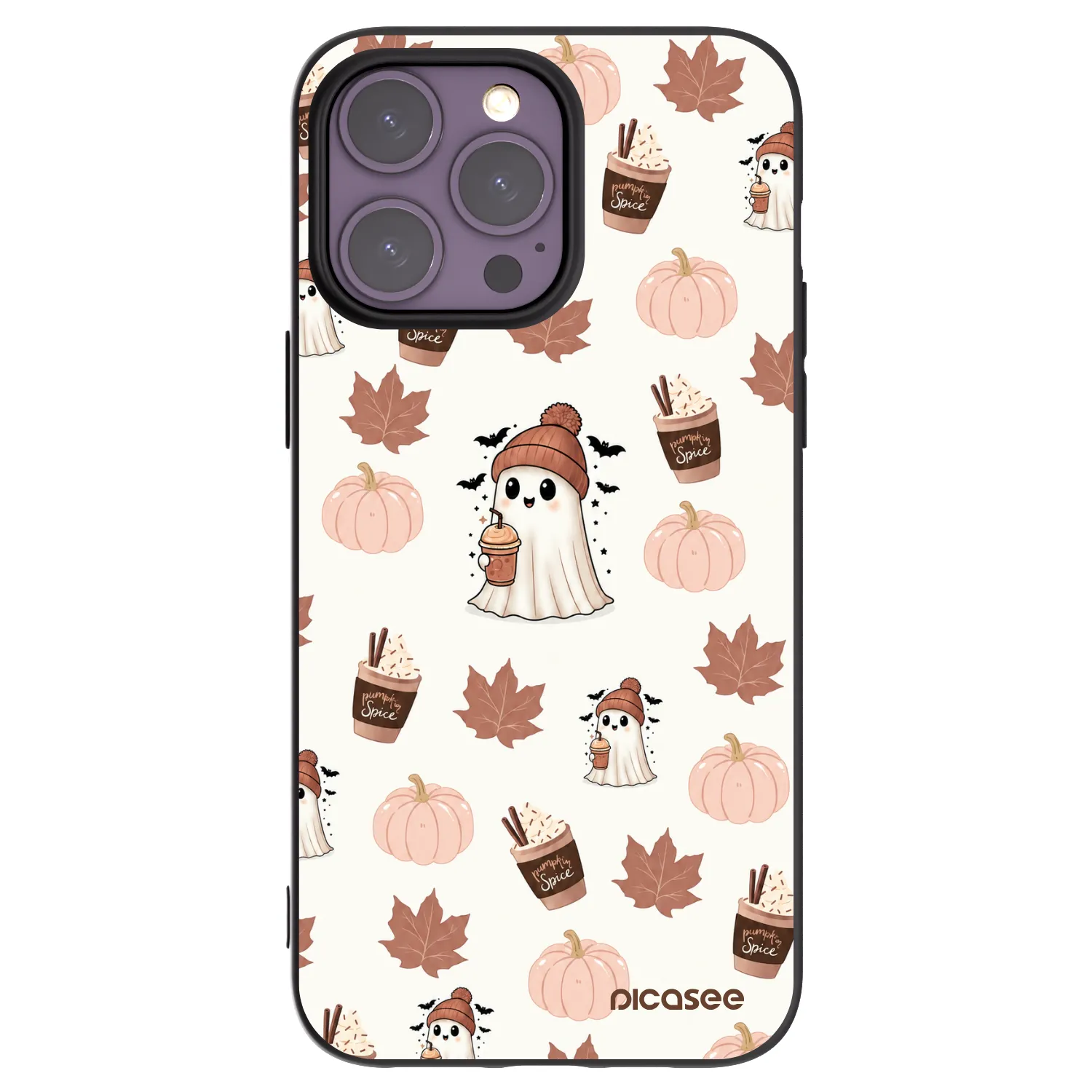 Picasee husă neagră din silicon pentru Apple iPhone 14 Pro Max - Pumpkin spice