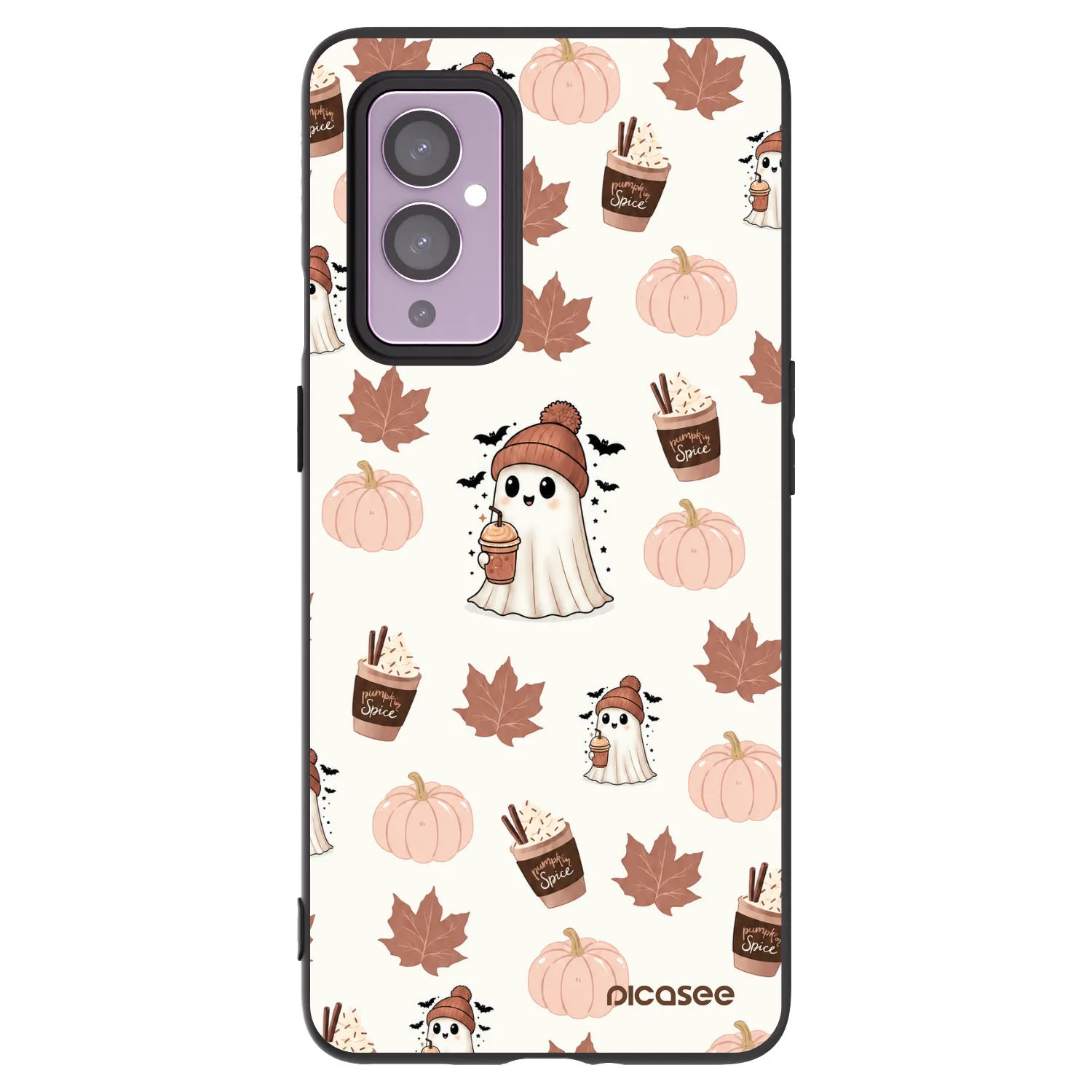 Picasee husă neagră din silicon pentru OnePlus 9 - Pumpkin spice