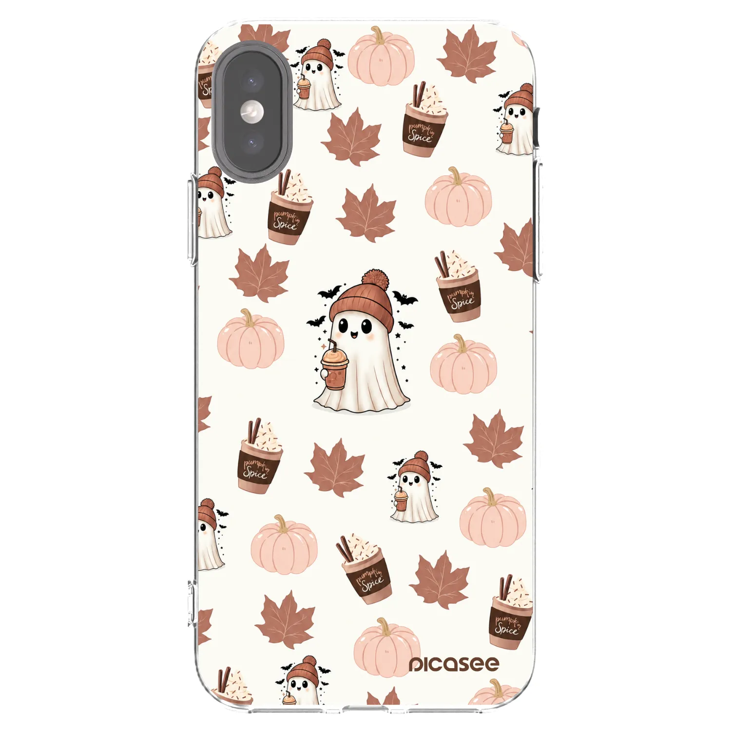Picasee husă transparentă din silicon pentru Apple iPhone X/XS - Pumpkin spice