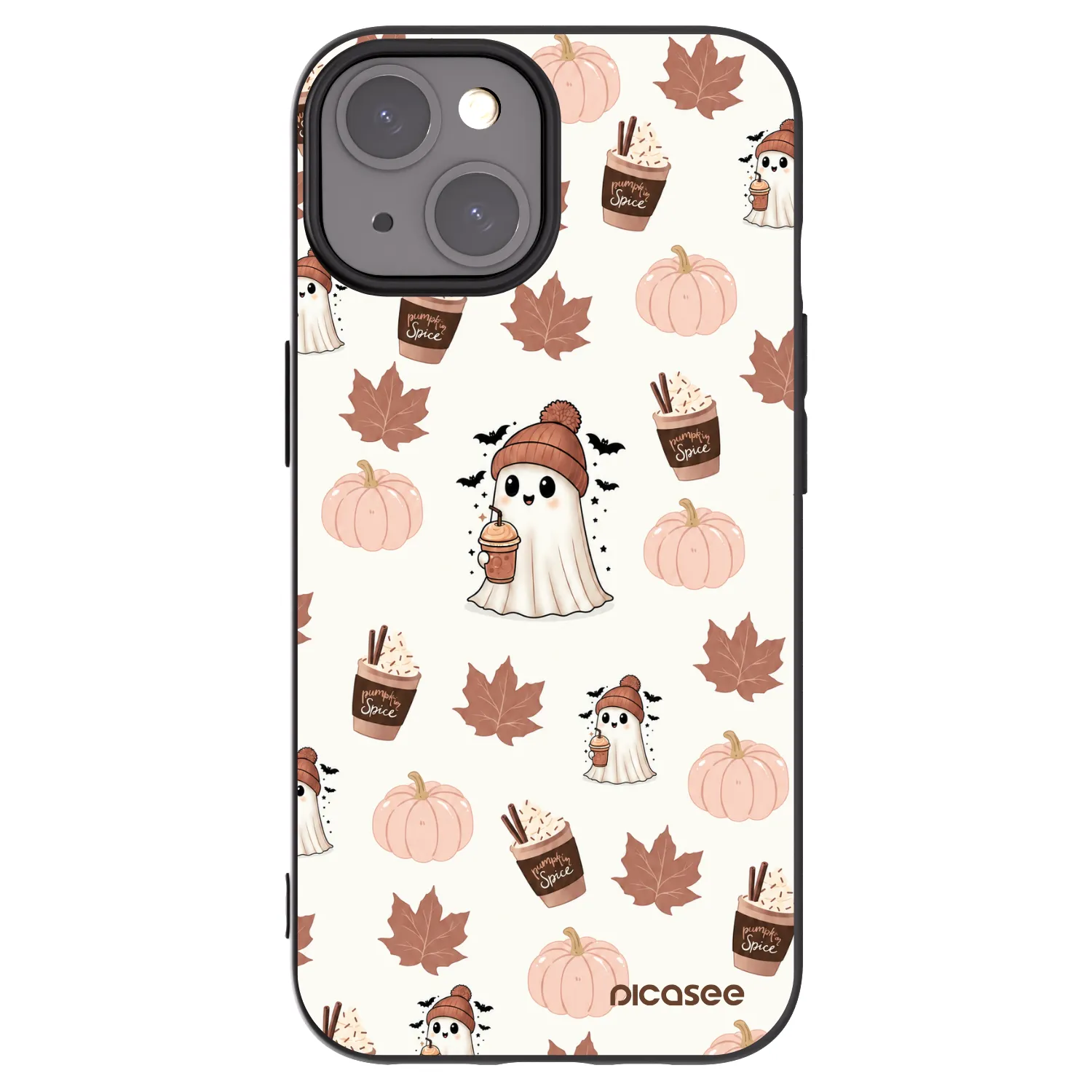 Picasee husă neagră din silicon pentru Apple iPhone 15 - Pumpkin spice