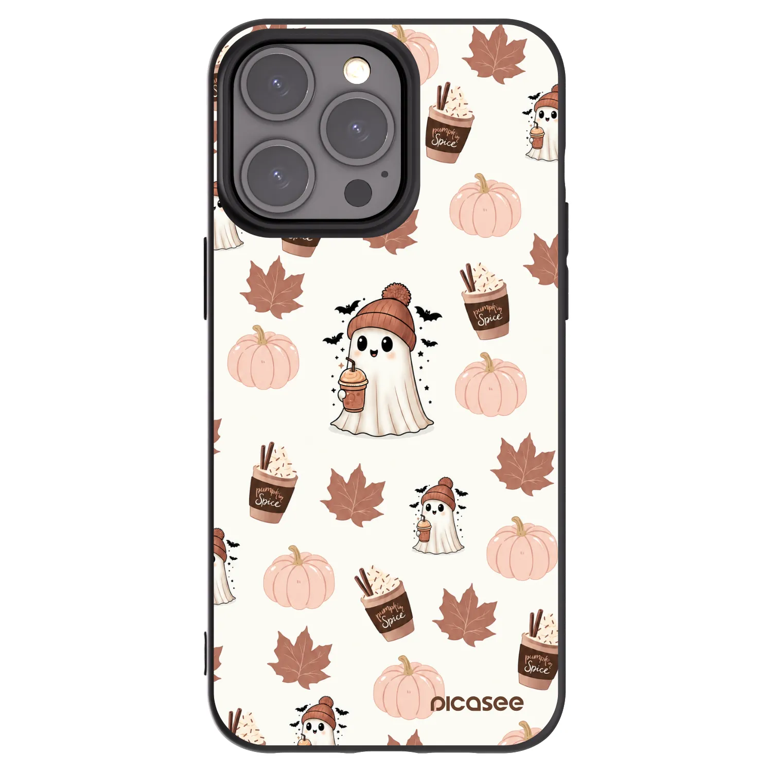 Picasee husă neagră din silicon pentru Apple iPhone 15 Pro Max - Pumpkin spice