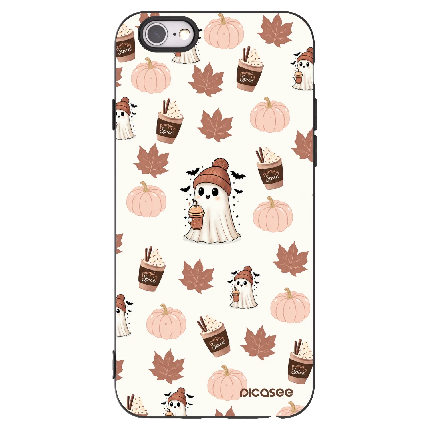 Picasee husă neagră din silicon pentru Apple iPhone 6/6S - Pumpkin spice