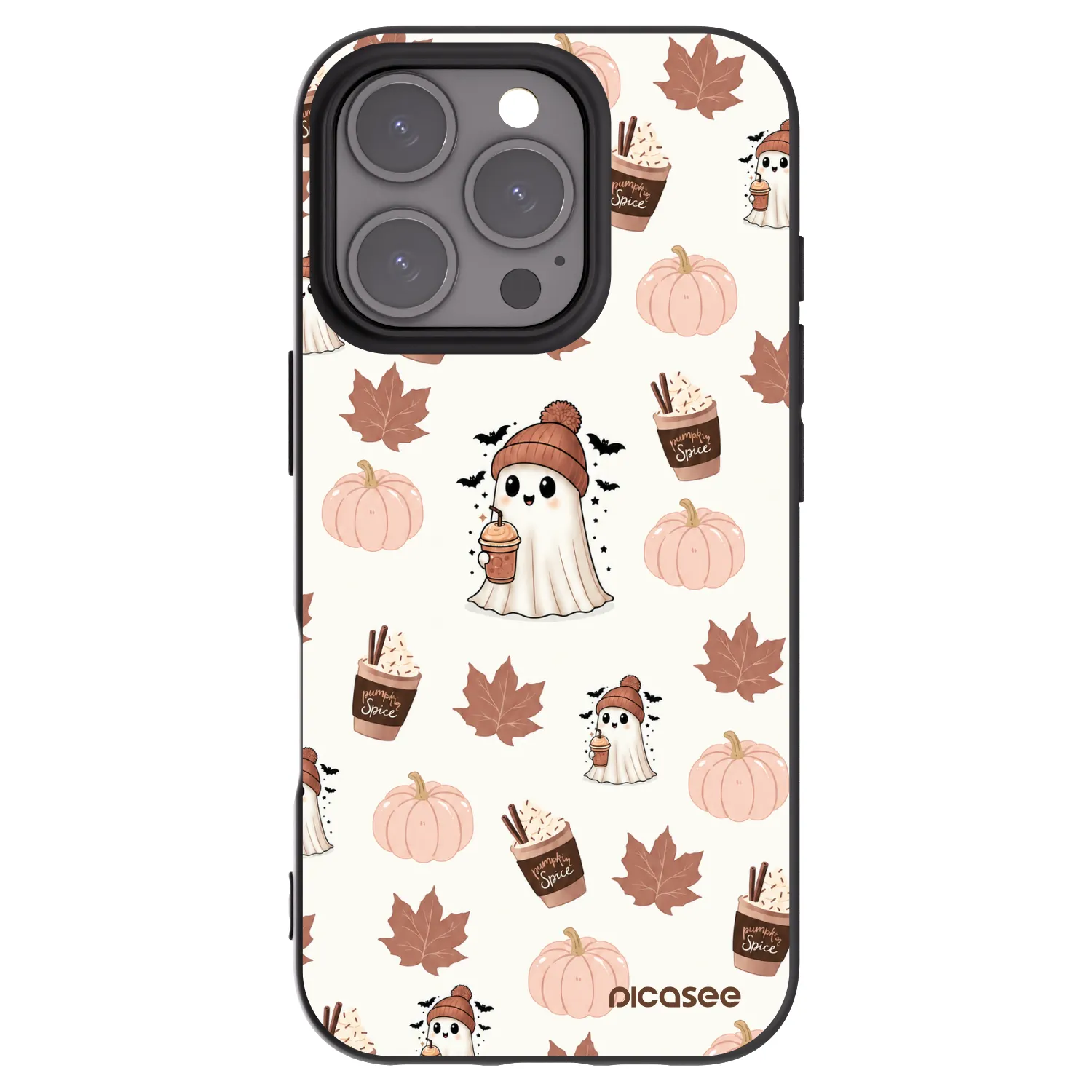 Picasee husă neagră din silicon pentru Apple iPhone 16 Pro - Pumpkin spice