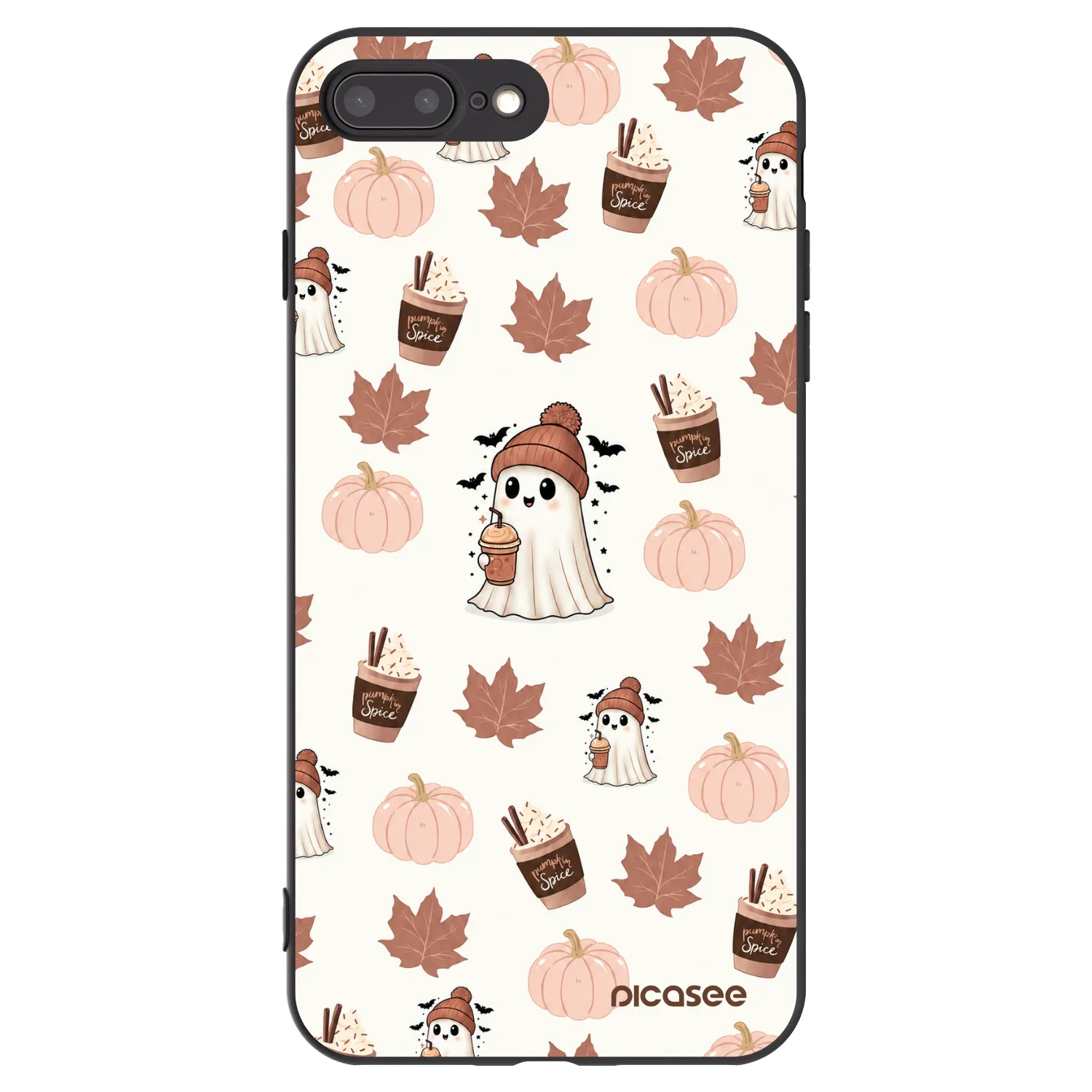Picasee husă neagră din silicon pentru Apple iPhone 7 Plus - Pumpkin spice