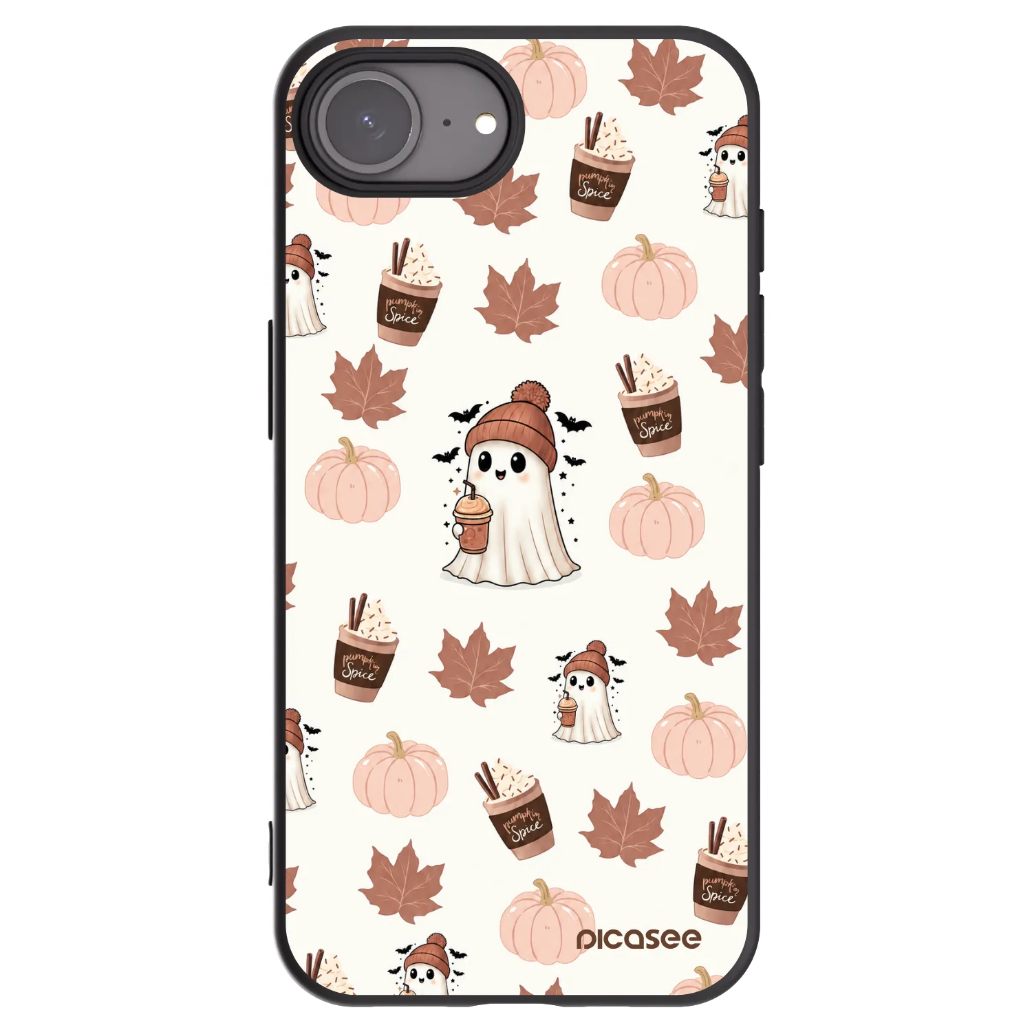 Picasee husă neagră din silicon pentru Apple iPhone 16e - Pumpkin spice