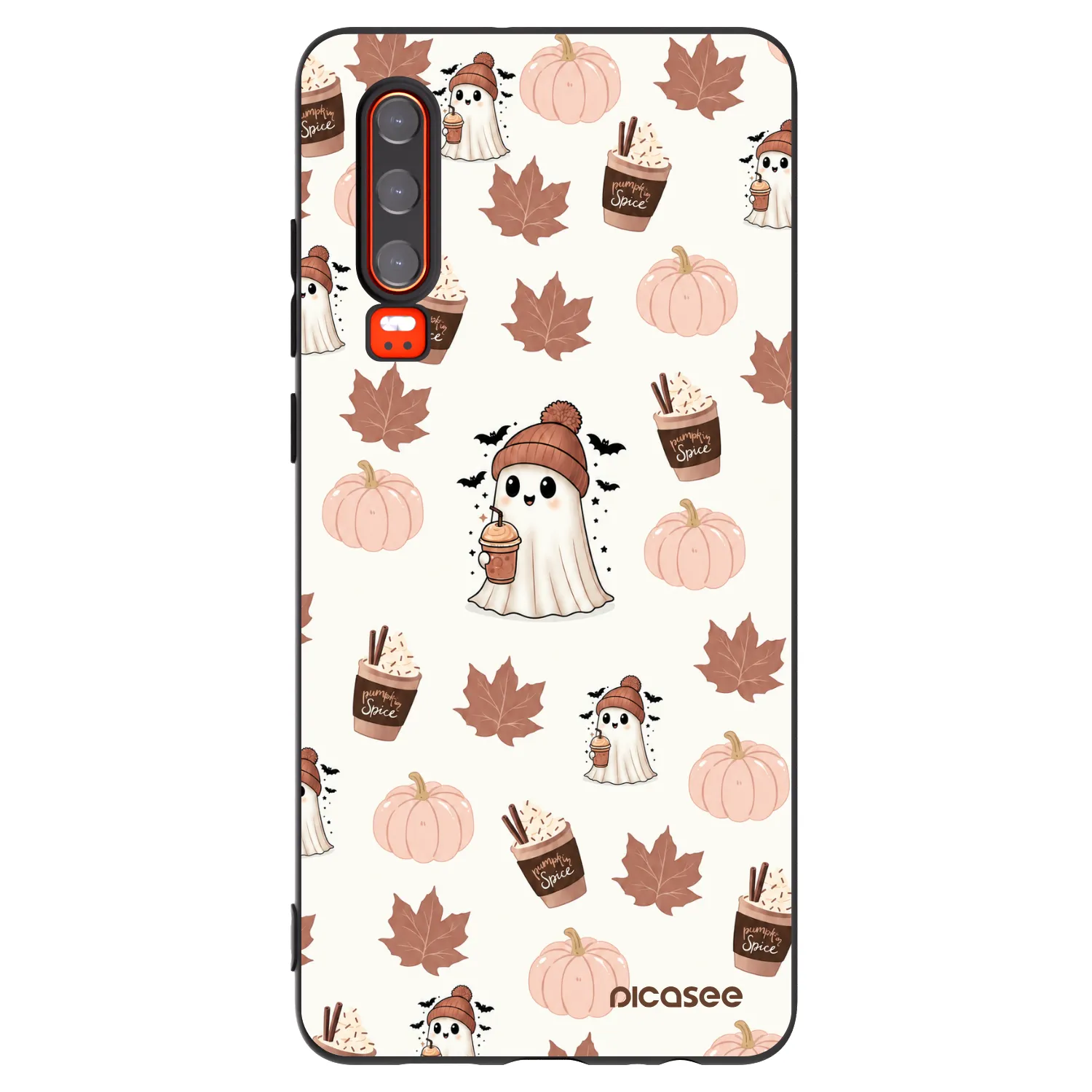 Picasee husă neagră din silicon pentru Huawei P30 - Pumpkin spice