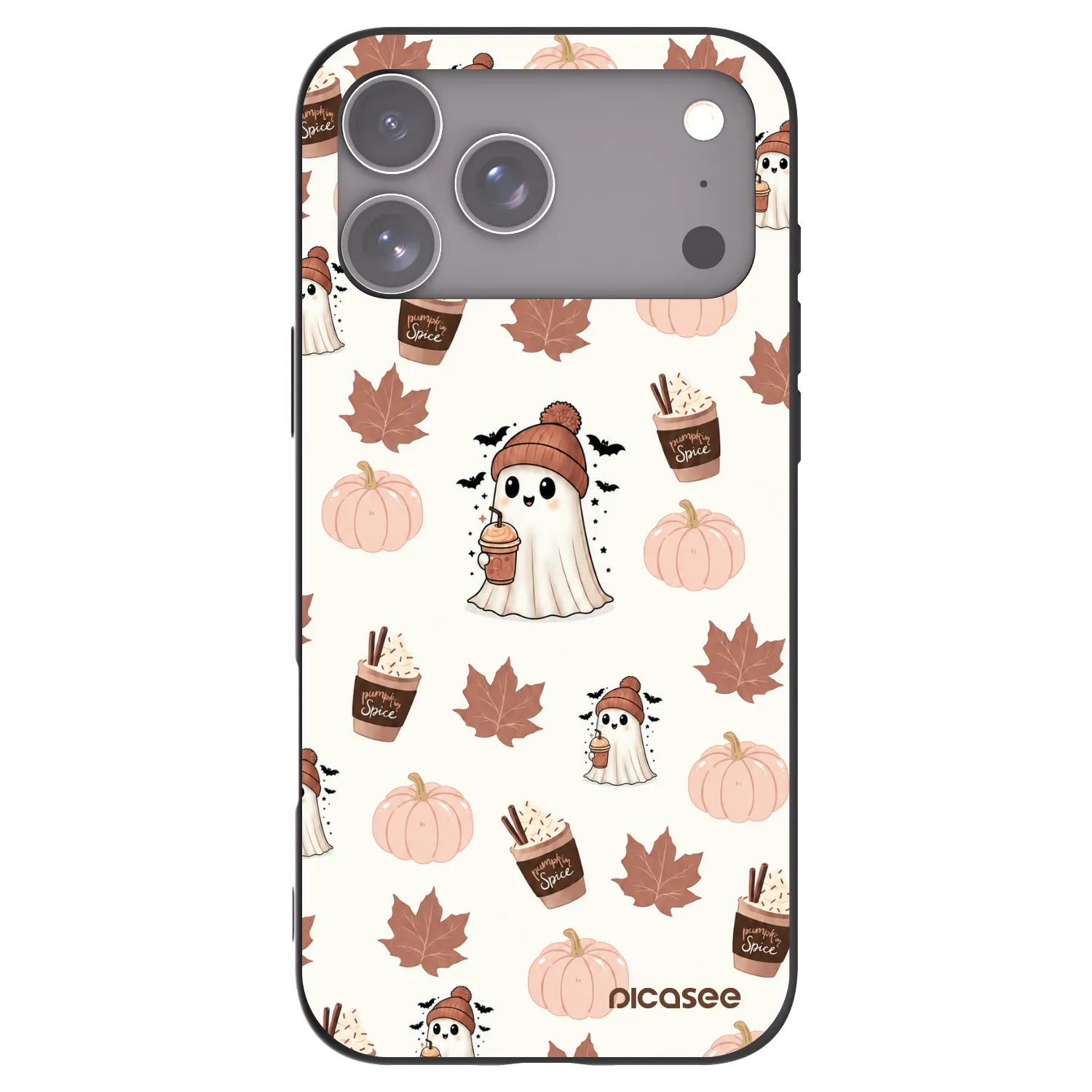 Picasee husă neagră din silicon pentru Apple iPhone 17 Pro Max - Pumpkin spice