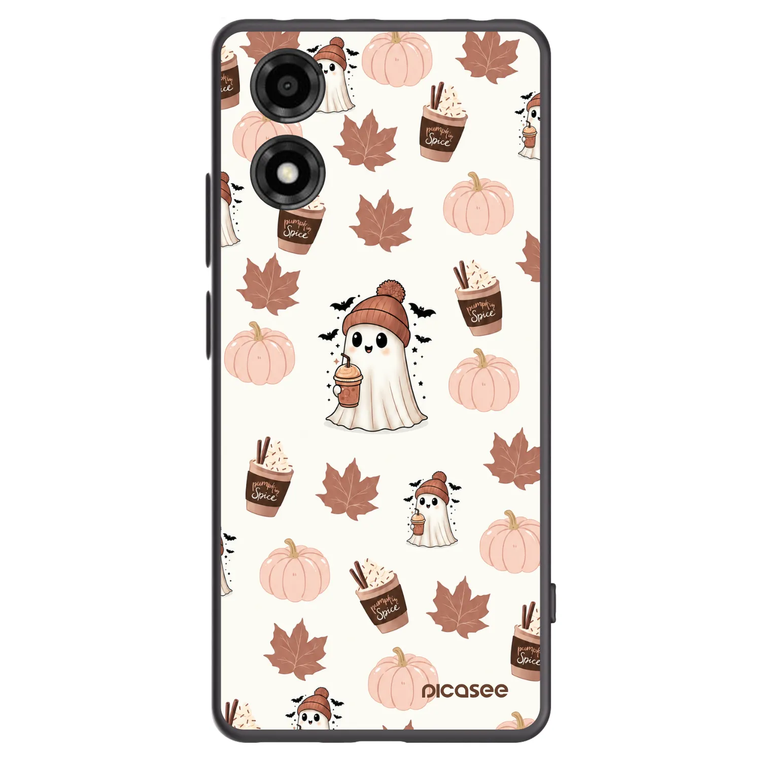 Picasee husă neagră din silicon pentru Motorola Moto E14 - Pumpkin spice