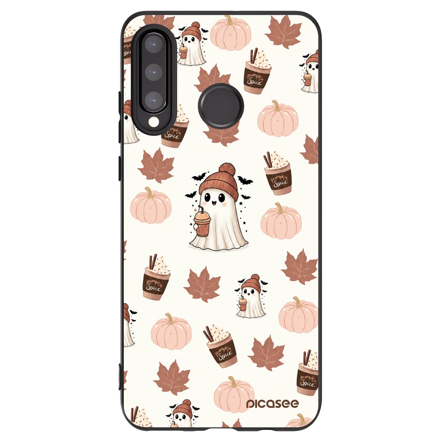 Picasee husă neagră din silicon pentru Huawei P30 Lite - Pumpkin spice