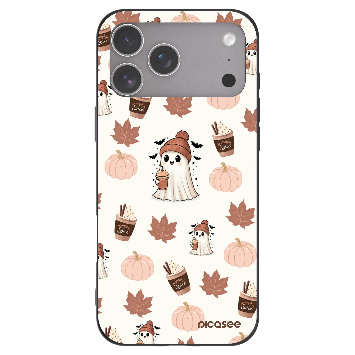Picasee husă neagră din silicon pentru Apple iPhone 18 Pro Max - Pumpkin spice