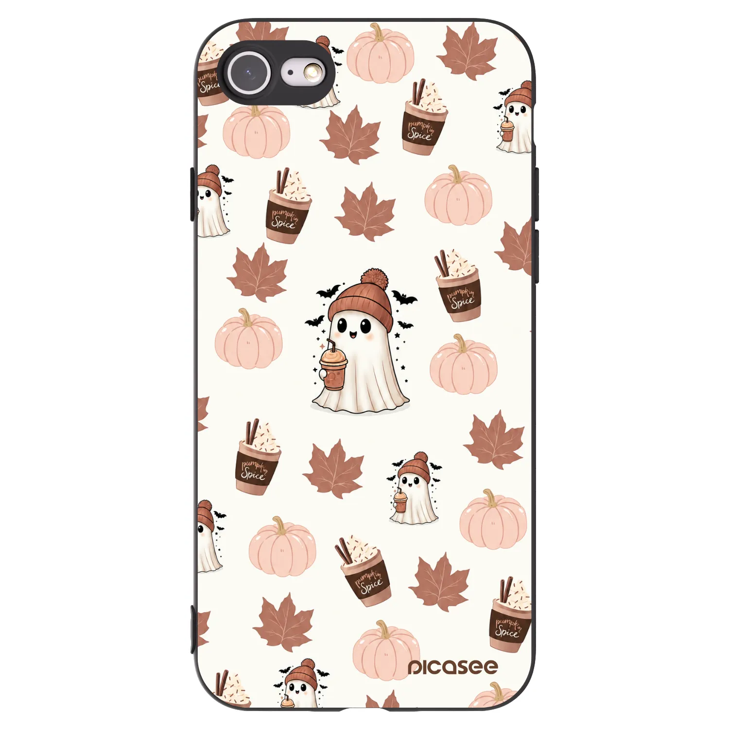 Picasee husă neagră din silicon pentru Apple iPhone SE 2020 - Pumpkin spice