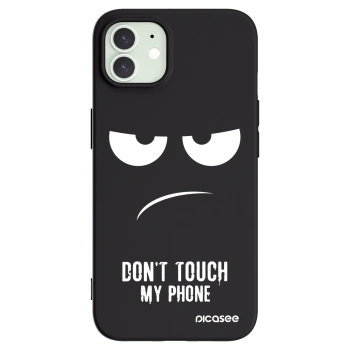 Picasee husă neagră din silicon pentru Apple iPhone 12 - Don't Touch My Phone