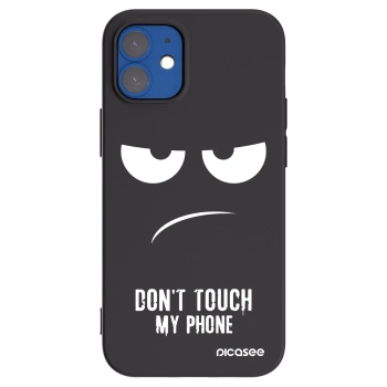 Picasee husă neagră din silicon pentru Apple iPhone 12 mini - Don't Touch My Phone