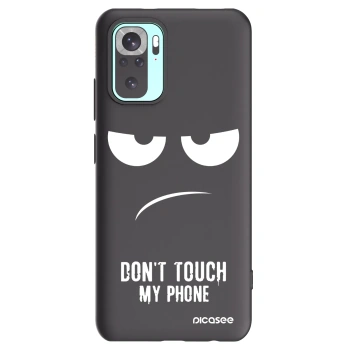 Picasee husă neagră din silicon pentru Xiaomi Redmi Note 10 Pro - Don't Touch My Phone