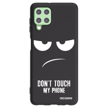 Picasee husă neagră din silicon pentru Samsung Galaxy A22 A225F 4G - Don't Touch My Phone
