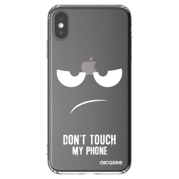 Picasee husă transparentă din silicon pentru Apple iPhone XS Max - Don't Touch My Phone