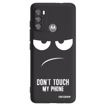 Picasee husă neagră din silicon pentru Motorola Moto G60 - Don't Touch My Phone