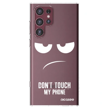 Picasee husă transparentă din silicon pentru Samsung Galaxy S22 Ultra 5G - Don't Touch My Phone