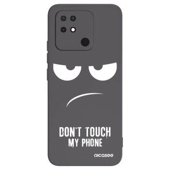 Picasee husă neagră din silicon pentru Xiaomi Redmi 10C - Don't Touch My Phone