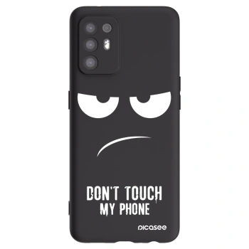 Picasee husă neagră din silicon pentru OPPO A94 5G - Don't Touch My Phone