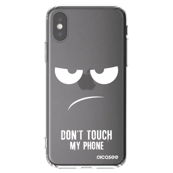 Picasee husă transparentă din silicon pentru Apple iPhone X/XS - Don't Touch My Phone