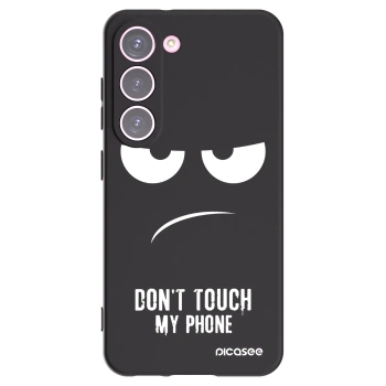 Picasee husă neagră din silicon pentru Samsung Galaxy S23 5G - Don't Touch My Phone