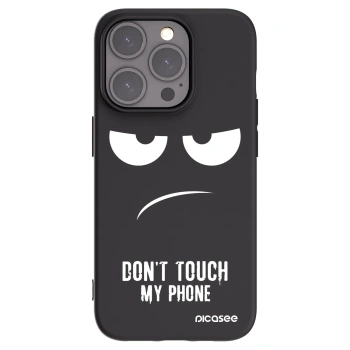 Picasee husă neagră din silicon pentru Apple iPhone 15 Pro - Don't Touch My Phone
