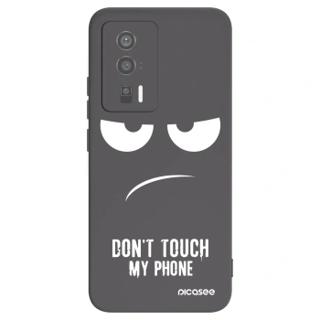 Picasee husă neagră din silicon pentru Xiaomi Poco F5 Pro 5G - Don't Touch My Phone